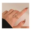 Cluster Rings Europe Fashion Jewelry Fun Mini Glasses Ring Nisch Design Öppnande Pekfingerälskare Ringar Ring Drop Delivery DHMR6