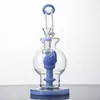 Bongos de vidro inebriazes Blue Hookahs Skull Skulhehead PERC Tubos de ￡gua de 14 mm de 14 mm com articula￧￣o feminina com estilos de petr￳leo de petr￳leo de petr￳leo