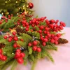 Dekoracje świąteczne Wystrój domu sztuczne akcesoria do drzewa dekoracja symulowana czerwone owoce ozdoby wewnętrzne Prezenty