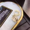 Premium Letter Charm Projektant mody kolczyki pozłacana Gold Biżuter