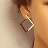 Retro Minimalist Square Earrings Irregular Hoop Earrings Exaggerated Cool Girl Fashion Earring for Women Accessories