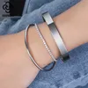 Bracelet Chain Rinntin Luxury Real 925 Sterling Silver Tennis Women with Aaaa Zircon Female Bangle Party Wedding Jewelry Gifts Sb91