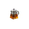 Koffie thee sets helder borosilicaat glazen theepot met roestvrijstalen infuser zeefwarmtewarmteweerstandaard los blad thee pot 90 n2 druppel dhbkj