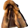 Chaquetas para hombre Ropa Parka de invierno Forro de visón Abrigo de piel desmontable Largo debajo de la rodilla Abrigo Abrigos chaqueta de hombre 221130