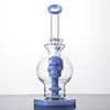 Heady Cam Bongs Mavi nargiler Kafatası Duş Başlığı Perc Su Boruları 14mm Dişi Eklem ile Kase Top tarzı Yağ Dab Talimleri Sigara Aksesuarları