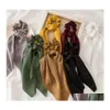 Elastico per capelli Women Satin SCRUCCHIES Elastico Bande per capelli Tie Rope Carf Scarf Girl Canca Accessori per la fascia Accessori Delive Dhox1