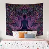 Tapisseries Tapestry Indian Buddha Meditation Seven Chakra Psychedelic Lotus Eye Bohemian Mandala Wall Hanging Filt Home Decor 221201