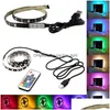 LED -remsor 5050 DC 5V USB RGB Strip 30LED/M L￤tt flexibel vattent￤t tejp 1m 2m 4x0,5m fj￤rrkontroll f￶r TV -bakgrund Drop Del DHHW4