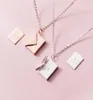 Fashion 18K Gold Plated Stainless Steel Pendant Little Message Envelope Chain Necklace for Girl8571791