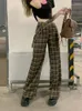 Kadınlar İki Parçalı Pantolon 2022 Yaz Kore Serisi Ins Üç Standart Qi Kız Moda Takım Aşk Üst Ekose Kadın Ofis Leydi