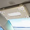 1 Pcs Car Crystal Paper Box with Chrysanthemum Tissue Interior Decoration Accessories for Sun Visor Type