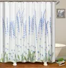 Douche gordijnen Noordelijke minimalistische kleine bloem gordijn 3d huis achtergrond decor badkamer waterdicht polyester wit badscherm