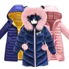 Down Coat Children Winter Tiener verdikte capuchon met caputen katoenen padded Parka Kids Warm Long Jackets Teuder bovenkleding 221130