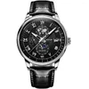 Wristwatches 2023 Products JSDUN Men's Watch Moon Phase Classic Automatic Mechanical Waterproof Stainless Steel