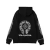 Luxury Mens Zipper Fashion Sweatshirts Classic Designer Hoodies Horseshoe Sanskrit Cross Print Pullover Hooded Sweater Woman Loose Sweatshirt Jacks