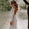 Elopement Dentelle Manches Longues Robe De Mariée Sexy Dos Nu Robes De Mariée Pays Forset Fée Vestidos De Novia 2023 Boho Plage Robes De Mariée