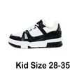 Designer Trainer Sneakers Kid Shoes Casual Virgil Black White Panda Fashion Low Top Shoe Platform Leather Rubber Sloe Outdoor Walking Eur 28-35