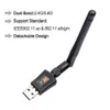 Adaptador wifi USB de doble banda de 600Mbps, WiFi de 2,4 GHz y 5GHz con antena para PC, miniordenador, receptor de tarjeta de red AC600 802.11b/n/g/ac