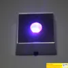 Luci notturne luminose a LED Vetro di cristallo Oggetti trasparenti Display Base colorata Basi per figurine quadrate luminose