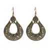 Dangle Chandelier Vintage Ethnic Exotic Big Water Drop Dangle Earrings For Women Hollow Hanging Earring Trendy Wedding Accessoies Dhbic