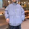 Men's Down Parkas Winter Reflective Parka Men Cotton Padded Clothes Bubble Coats Fashion Korean Short High Street Thick Bomber Jackets Tops Male 221130