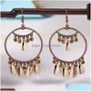 Dangle Chandelier Vintage Handmade Big Round Dangle Earrings Shell Drop For Women Fashion Ethnic Jewelry Delivery Dhinz