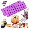 10-Hole Long Strips Stampo in silicone fatto a mano a forma di dito Budino Dessert Biscotti Decorazione torta Cubetto di ghiaccio Strumenti di cottura MJ1204