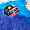 T-shirts pour hommes 2022SS Tie Dye Blue T-shirts Hommes Femmes Meilleure qualité Vintage Sun Moon Impression Top T-shirts T-shirt T221130