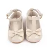 Recém-nascido First Walkers Spring Baby Shoes PU Leather Infants Girls Shoes Princess Bowknot Toddlers Prewalker