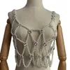 Corps chaîne perle gilet portant des accessoires de mariage Blouse doux gilet bijoux pour la fête de mariée creux fronde mode bustier tubulaire