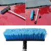 Brosse de lavage à circulation pour voiture, poignée télescopique, tête de nettoyage douce, camping-car, remorque de camion