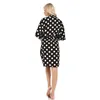 ملابس نوم للسيدات مثير أزياء Femme Robe v-Neck Dot المطبوعة كيمونو ثوب حلوة الربيع الربيع الصيف البسيط البسيط رفيع المنزل مع حزام