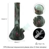 Smoking Pipes 7.5" Silicone Water Pipe Glow in dark and Printed Dab Rigs Removable Hookah Bongs