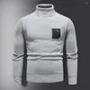 Men's Sweaters Men Sweater Knitted Solid Color Long Sleeves High Collar Turtle Neck Thicken Soft Plus Size Elastic Winter Clothes