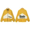 Men's plus size Outerwear RHUDE American niche brand vintage patchwork pill zipper print jacket lovers Instagram Washed Do Old Round Neck treetwear High Street Style