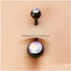 Navelklockknappringar reflekterande Discolor Belly Button Ring dingling Navel Piercing Bar Ombligo Party Stud Barbell For Woman Sex DHH1W