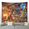 Tapestries Christmas Tapestry Funny Santa Claus Xmas Tree Balls Geschenken Haard haard Home Decor Art Wall Hangen voor slaapkamer Woonkamer 221201