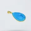 Colares de pingentes grandes charme azul uivo de pedra para mulheres 2022 jóias que fazem o colar de gemas de gemas de ouro