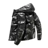 メンズダウンパーカー冬のジャケットメンパーカーシャイニーフード付き温かいコートジッパーアップ高品質のジャケットオーバーコート厚さプラスサイズ221201