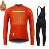 Cykeltröja sätter Spanien Winter Thermal Fleece Long Sleeve Mens Ropa Ciclismo Mtb Clothing Bib Pants 221201