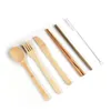 Flatware Sets Bamboo Tableware Set Outdoors Portable Knife Fork Spoon Suit Dinnerware Kit Chopsticks St 7Pcs Sets 7 6Zr Uu D Dhgarden Dhwqe