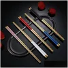 Chopsticks Stainless Steel Chopsticks Metal Chop Sticks Tableware Sier Gold Mticolor Wedding Party Festival Supplies Jk2007X Dhgarden Dh4On