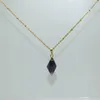 Pendant Necklaces Chakra Jewelry Amethysts Gold Point Faceted Natural Gem Stone Purple Quartz Crystal Square For Necklace 2022