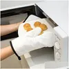 Other Kitchen Dining Bar Sublimation Oven Glove Set Canvas Microwave White Blank Diy Kitchen Tool Antiscald Heat Insation Tranfer Dh71M