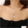 Pendant Necklaces Fashion Necklace Trendy Jewelry Copper Choker Mti Layer For Women Trinket Boho Pendientes Style Jewelries Torque D Dhaur