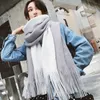 Korean Scarves for Women In Autumn and Winter Warm Knitting Versatile Ins for Girls Cute