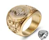 8910111213 Stainless Steel Men Carving Eagle Ring US Navy Punk Finger Jewelry Gold Silver Male Waterproof Oxidation Resistan5449832