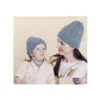 Beanie/Kafatası Kapakları Sonbahar Kış Kış Bebek Şapka Çocuklar Örme Kaplar Erkekler Sıcak Beanies Mon Çocuk Şapkaları 5 Renk Damlası FA DHKEO