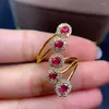 Cluster Rings Female Party Jewelry Fashion Ruby Ring Natural And Real 925 Sterling Silver For Men Or Women