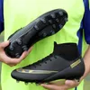 Safety Shoes Men Soccer Professional Turf Football Boots Male High Tops Kids Cleats Sports Shoe Kid Futsal Chaussure Sneakers 221130